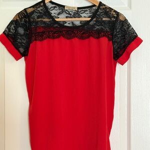 Red Lace Women's Top